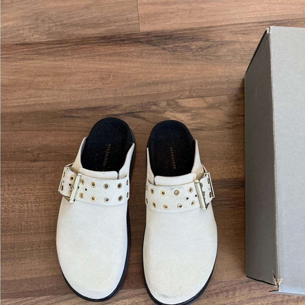 All Saints Parchment White Juno Slip-On Shoes